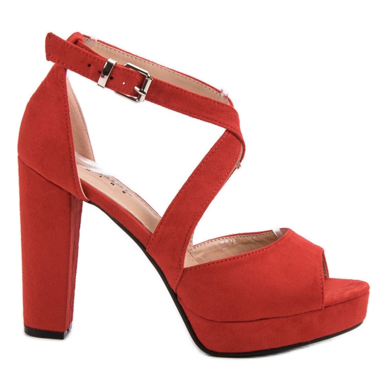 Seastar Sandale din piele de căprioară pe platformă roșu
