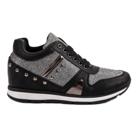 Cm Paris Adidași negri cu pietre de stras negru Cm Paris Adidași negri cu pietre de stras negru