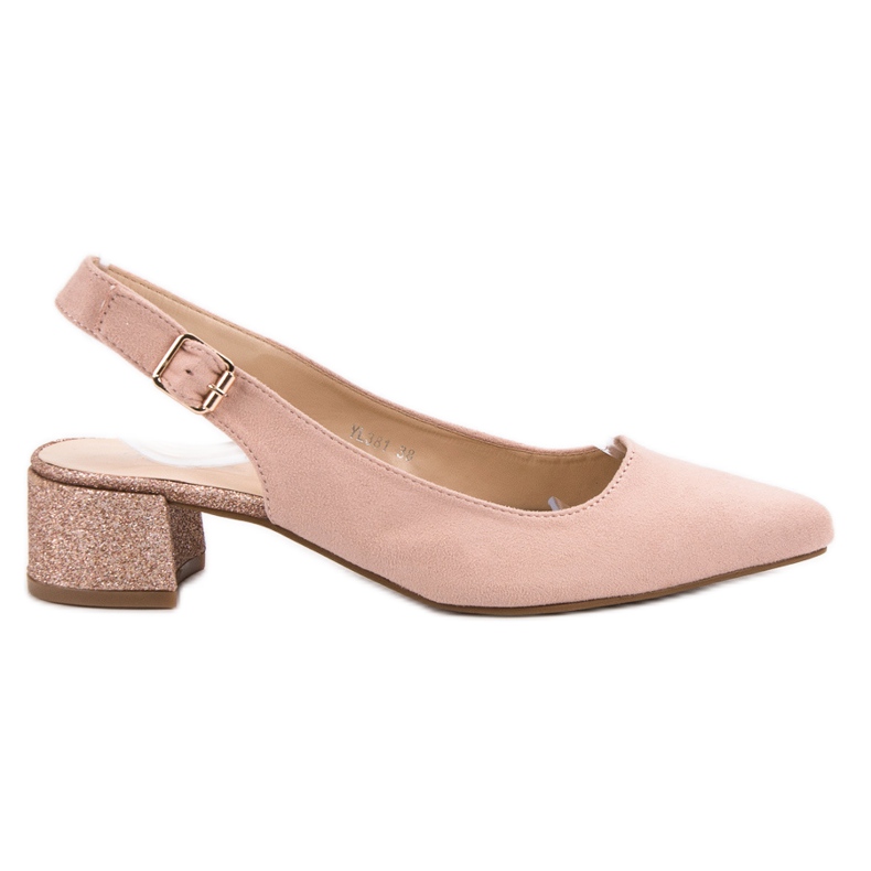 Weide Pompe cu toc sclipici roz