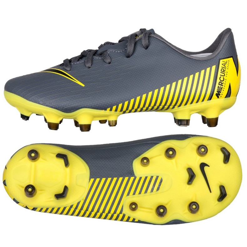 Pantofi de fotbal Nike Mercurial Vapor 12 Academy Ps FG / MG Jr AH7349-070 negru gri