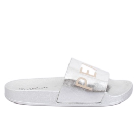 Papuci metalici argintii WL169 Argintii gri