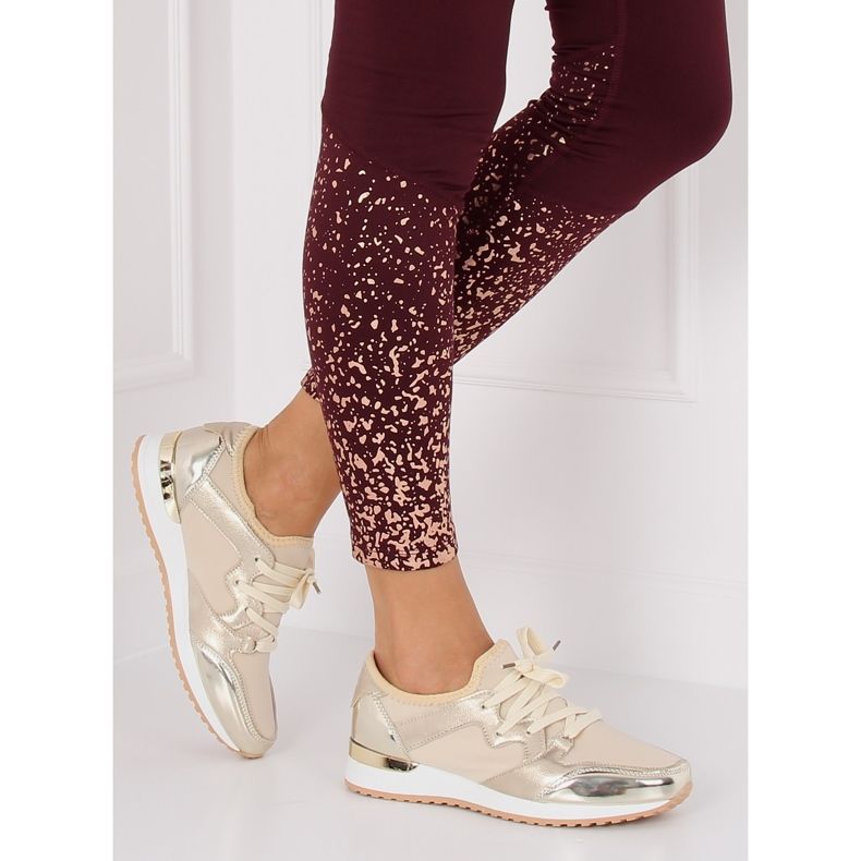 Pantofi de sport din aur 6241 Gold II-GAT de aur