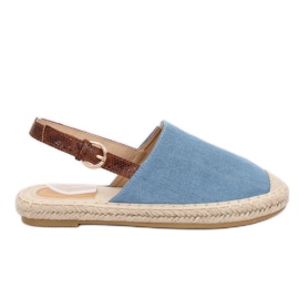 Espadrile HH-119 ALBASTRU / CAMEL albastru cu toc deschis
