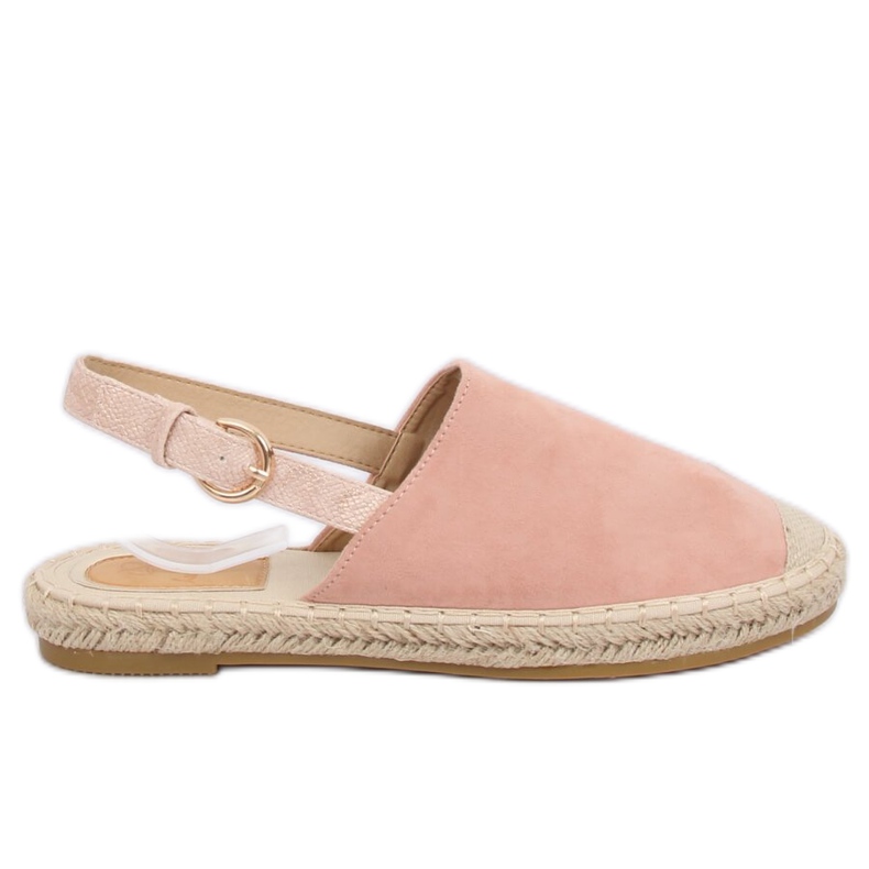 Espadrile cu toc deschis roz HH-119 Roz