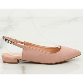 Balerina cu călcâi deschis LS5028 Bej II-GAT roz