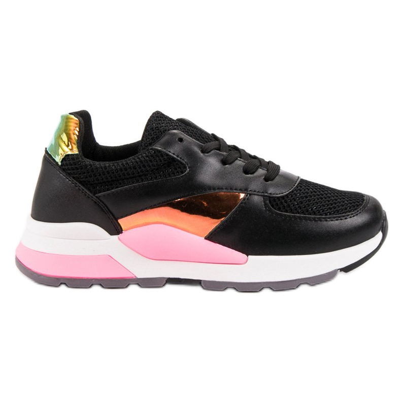 Pantofi sport casual negru multicolor