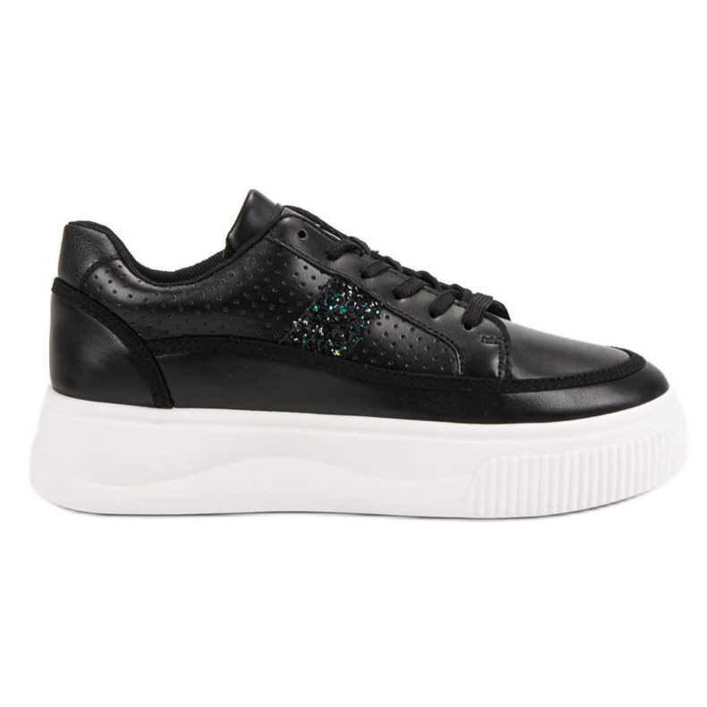 Black Creepers With Glitter negru