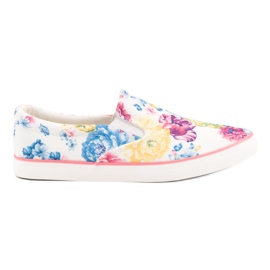 Yes Mile Slipony în flori alb multicolor