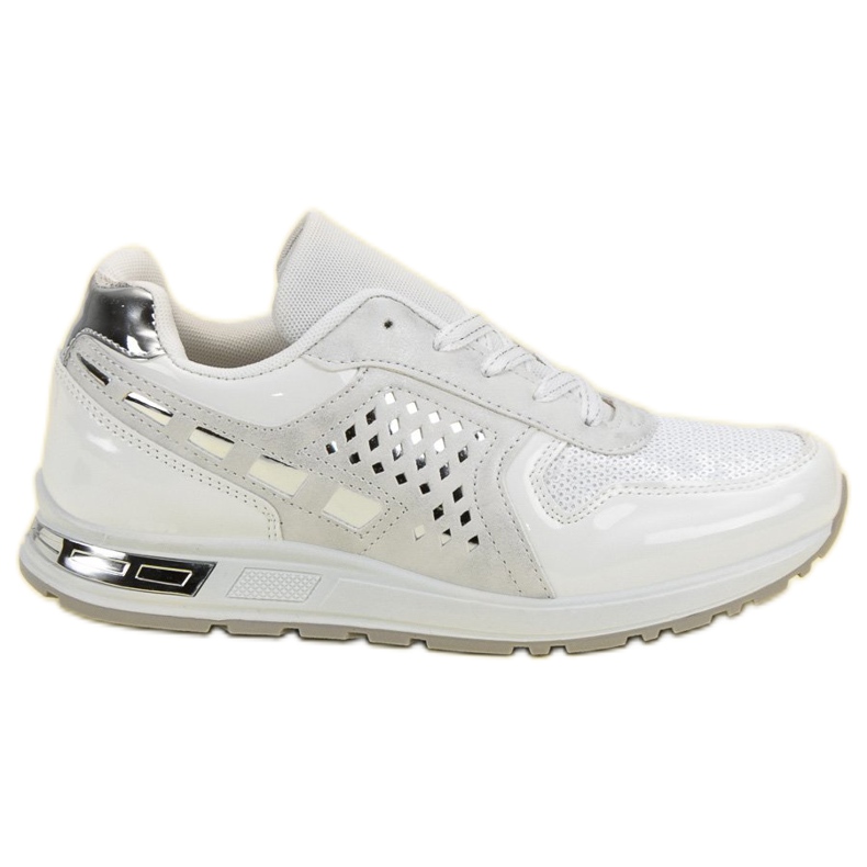 Încălțăminte sport cu paiete alb