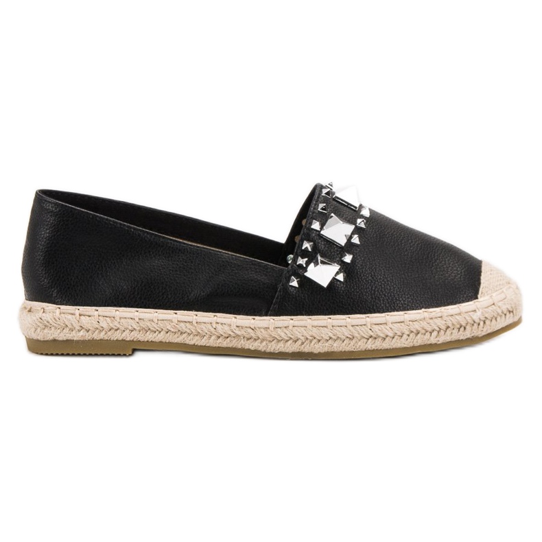 Bestelle Espadrile Negre Cu Știfturi negru