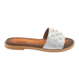 M.Daszyński FLIP -FLIP -FLOPS 1837 decorat cu perle gri