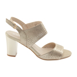 M.Daszyński Sandale cu branț din piele Daszyński galben