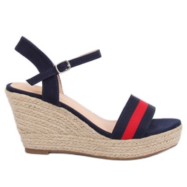 Espadrile pe pene bleumarin 9072 Albastru albastru marin