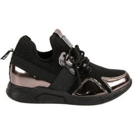 Adidași negri alunecați negru Adidași negri alunecați negru