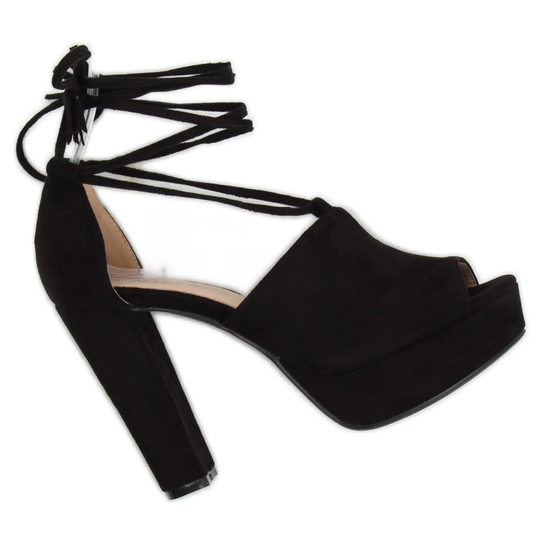 Sandale cu platformă neagră LM-058 negru