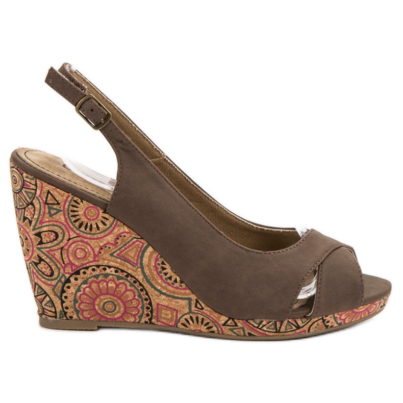 Corina Sandale Ethno la modă maro