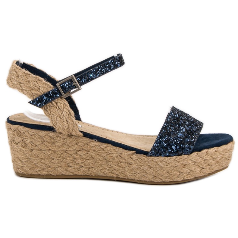 Corina Sandale Glitter Wedge albastru Corina Sandale Glitter Wedge albastru