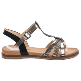 Sandale casual VINCEZA negru gri Sandale casual VINCEZA negru gri