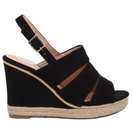 Sandale negre pe toc cu toc 9069 Negru Sandale negre pe toc cu toc 9069 Negru