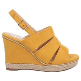 Sandale cu pană galbenă 9069 Galben Sandale cu pană galbenă 9069 Galben