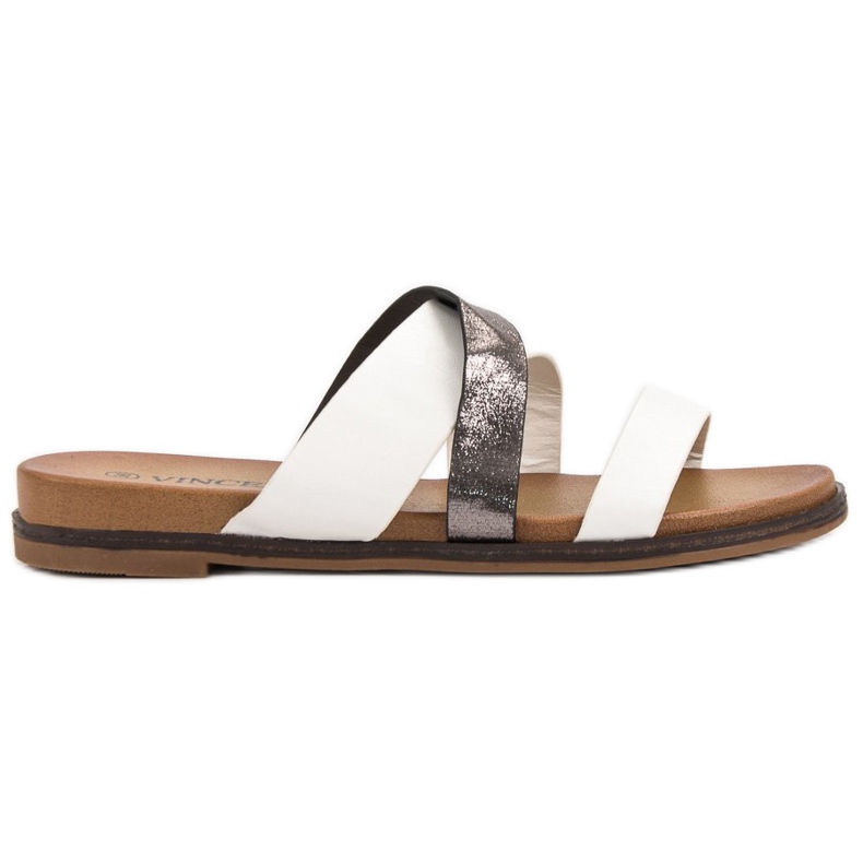 Vinceza Papuci clasici alb