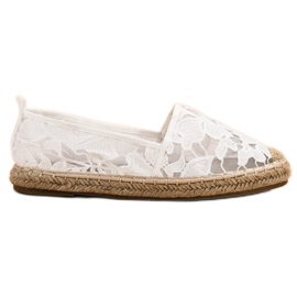 Lucky Shoes Espadrile din dantelă albă Lucky Shoes Espadrile din dantelă albă