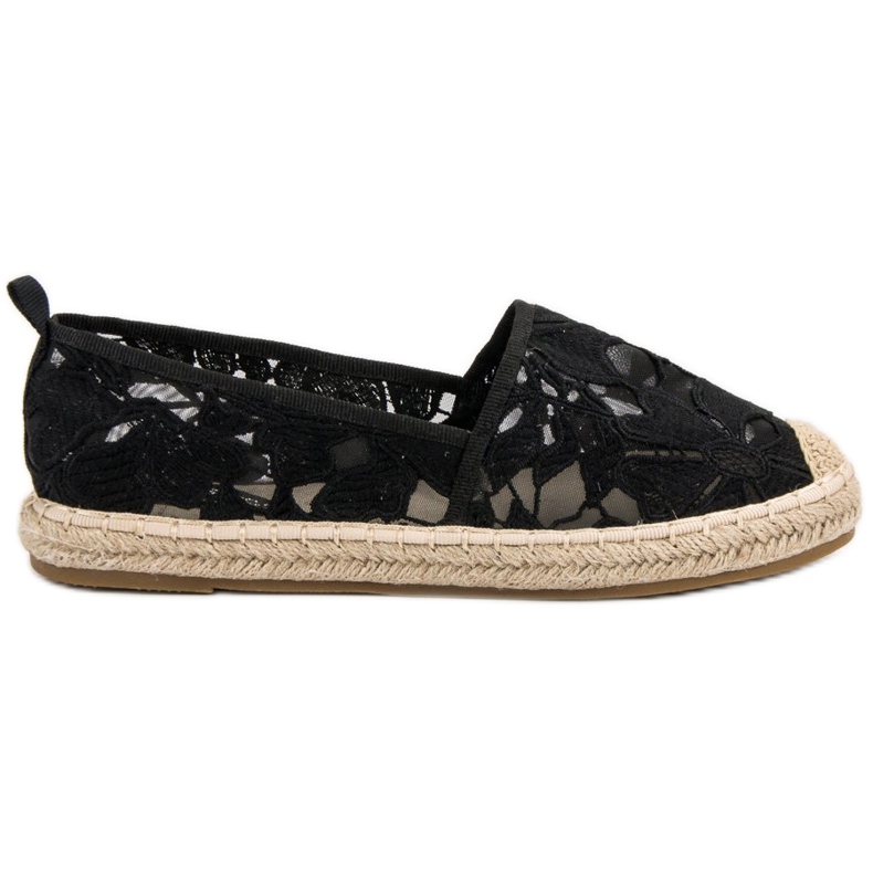 Lucky Shoes Espadrile din dantelă neagră negru Lucky Shoes Espadrile din dantelă neagră negru