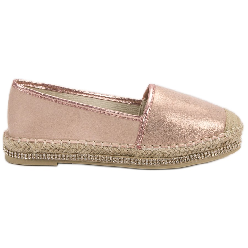 Lucky Shoes Espadrile cu pulbere cu cristale roz Lucky Shoes Espadrile cu pulbere cu cristale roz