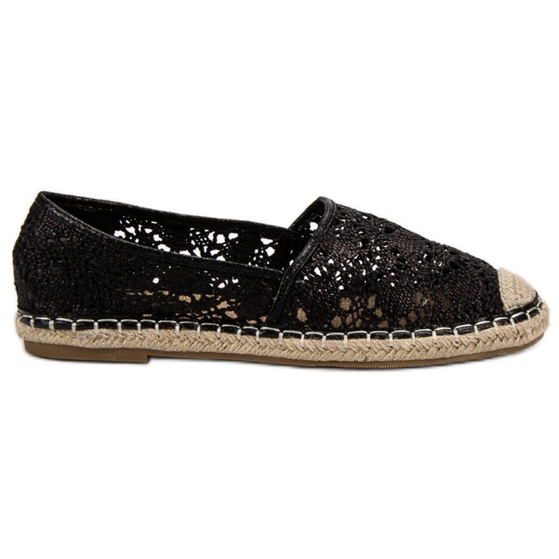 Lucky Shoes Espadrile din dantelă neagră negru Lucky Shoes Espadrile din dantelă neagră negru