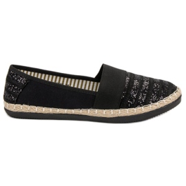 Kayla Espadrile strălucitoare negru