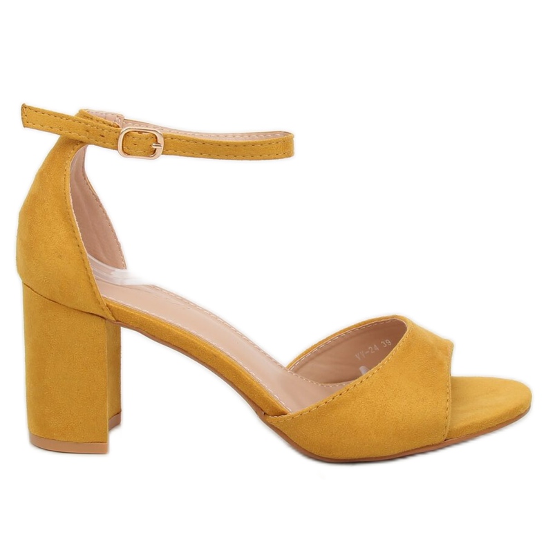 Sandale cu toc galben VV-24 Galben