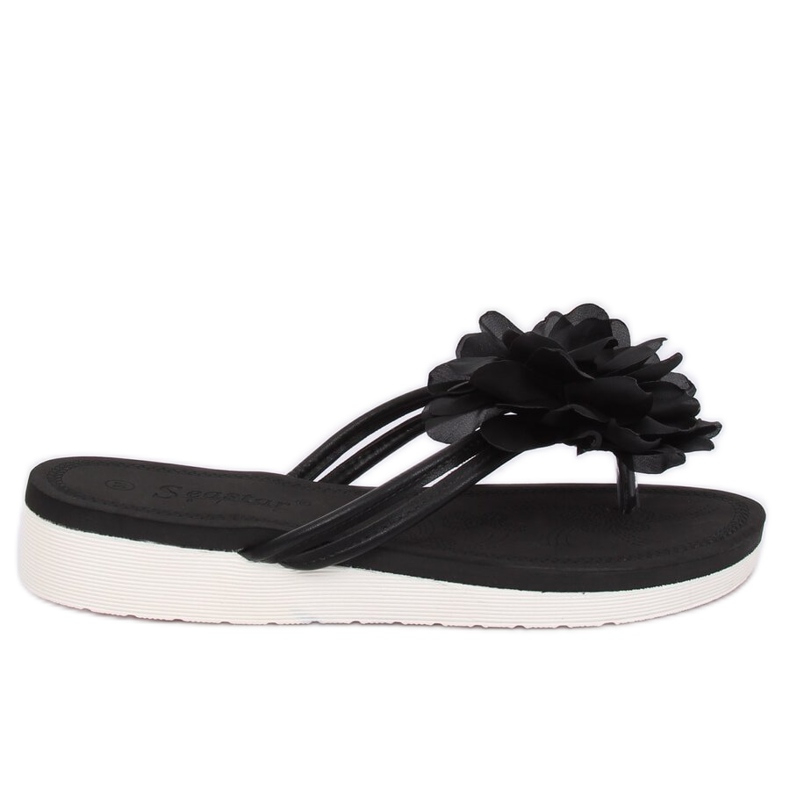 Flip-flops negri cu o floare CK103 Black negru Flip-flops negri cu o floare CK103 Black negru