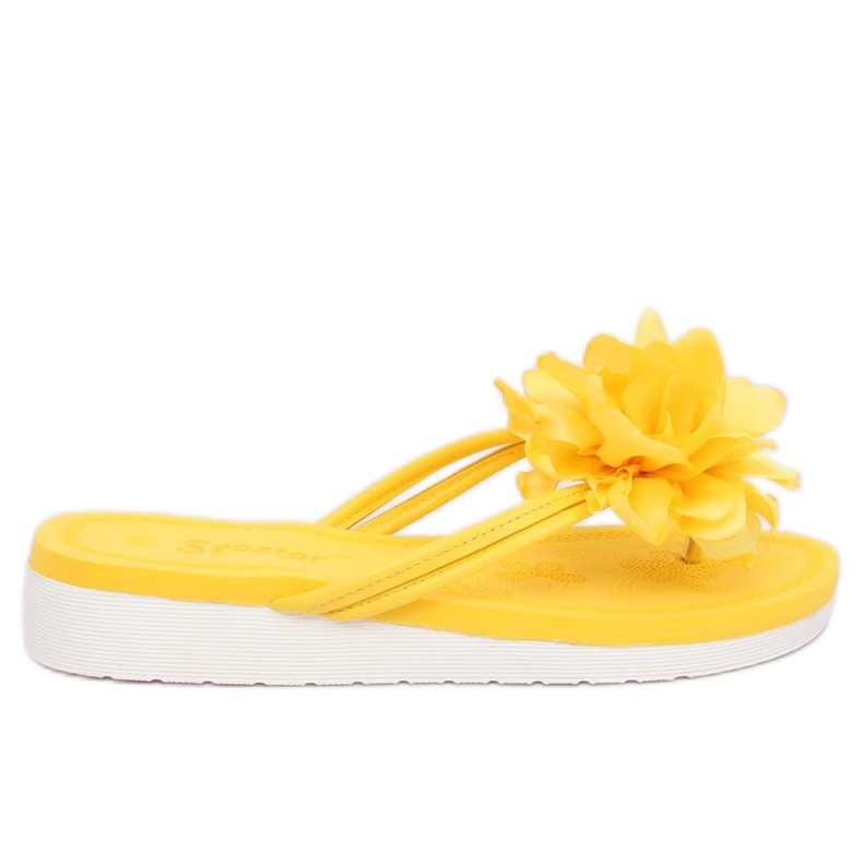 Flip-flops galbene cu o floare CK103 Yellow