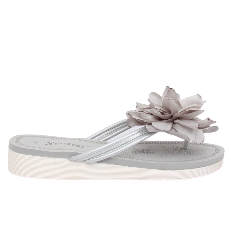 Flip-flops gri cu o floare CK103 Gri Flip-flops gri cu o floare CK103 Gri