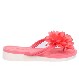 Flip-flops cu flori roz CK103 Coral