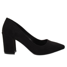 Pompe cu toc lat negru LE060P Negru