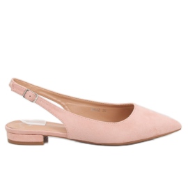Balerini roz cu toc deschis H9022 Rosa