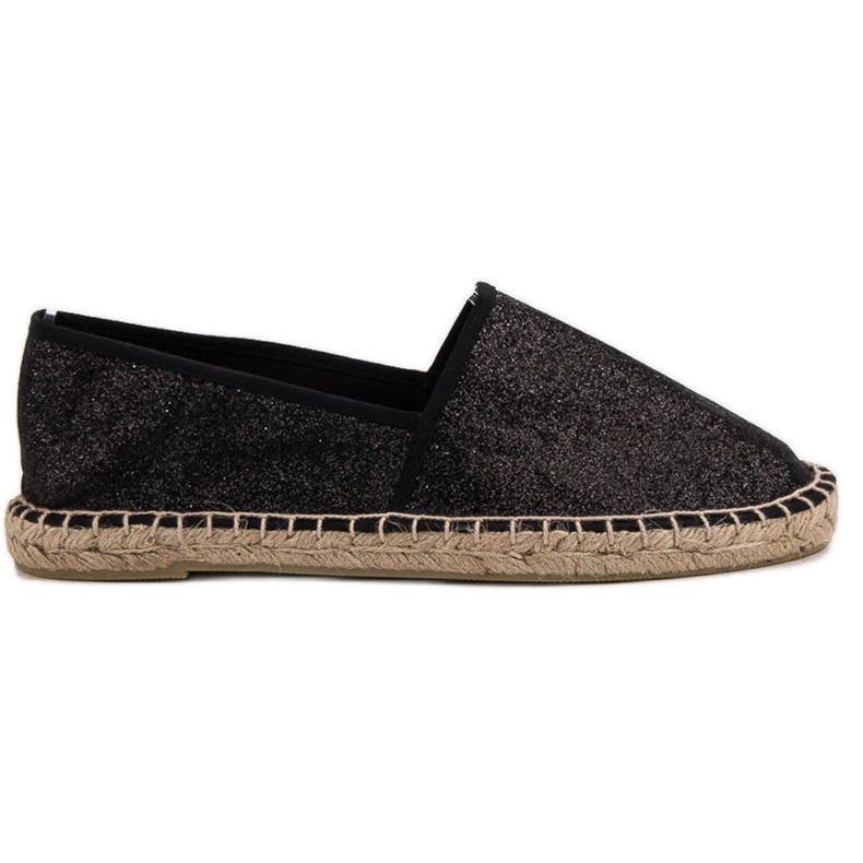 Cm Paris Espadrile negre cu sclipici negru Cm Paris Espadrile negre cu sclipici negru