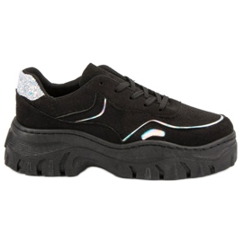Adidași negri la modă negru Adidași negri la modă negru