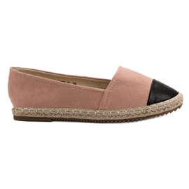 Super Me Espadrile din piele de căprioară roz Super Me Espadrile din piele de căprioară roz