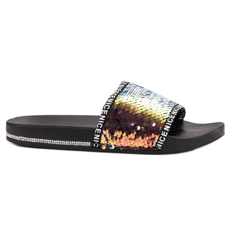 Seastar Papuci de paiete multicolor galben