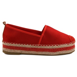 Coura Espadrile din piele de căprioară pe platformă roșu Coura Espadrile din piele de căprioară pe platformă roșu