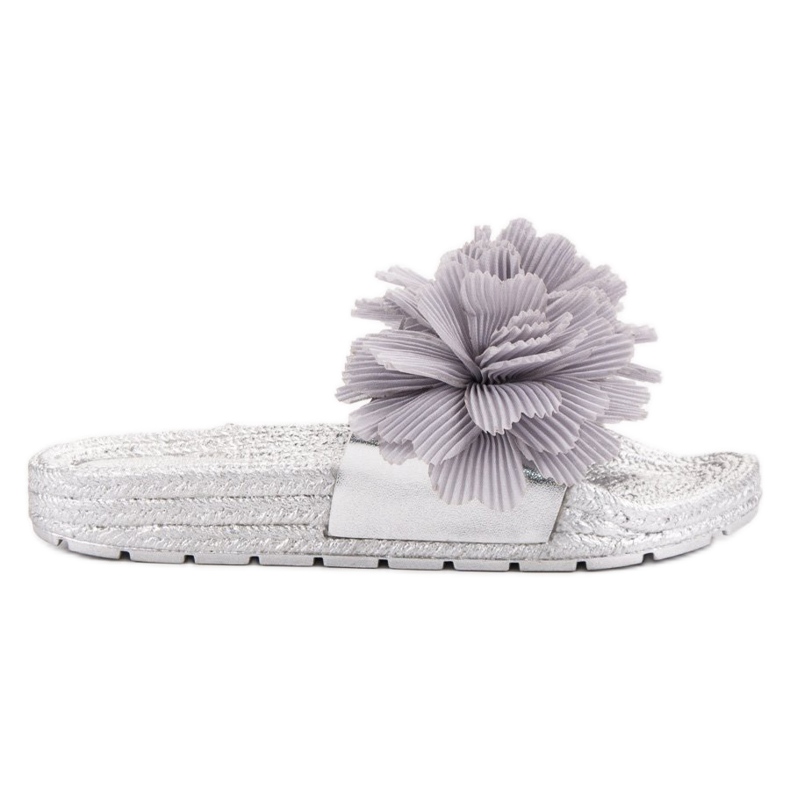 Seastar Papuci Gri Cu Flori