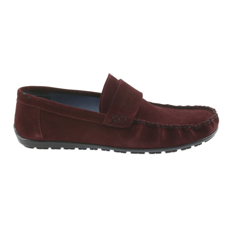 Nikopol Piele pentru bărbați Burgundy Loafers1688 roșu