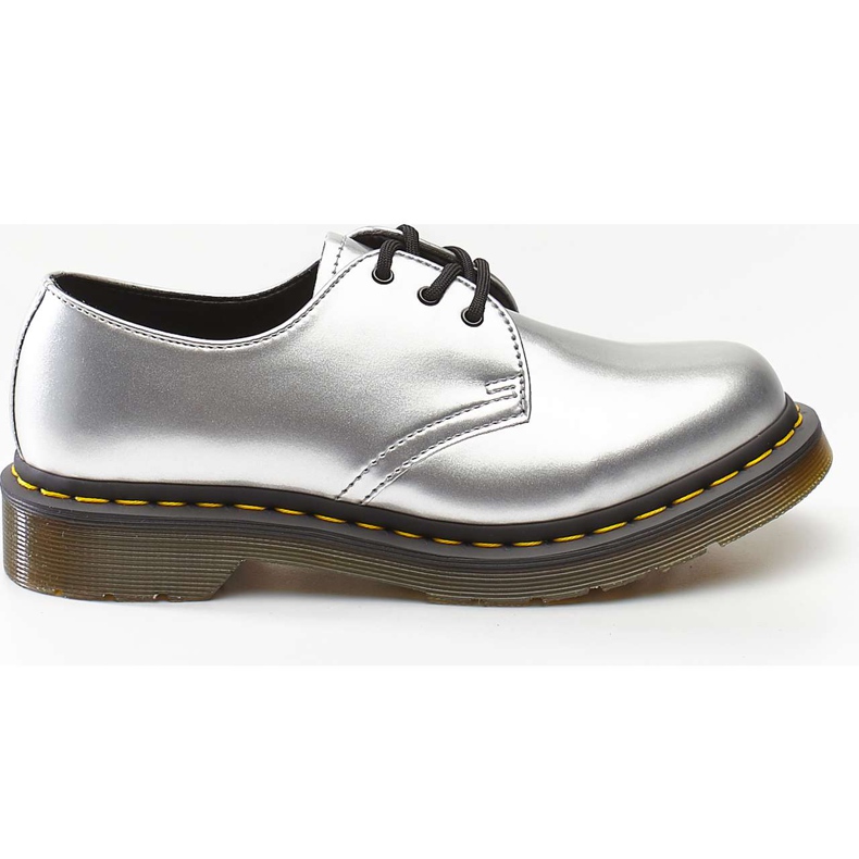 Dr. Martens 1461 Vegan Chrome Silver Silver Vopsea metalică gri