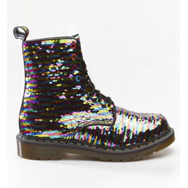 Dr. Martens 1460 Pascal Sequin Curcubeu Multi Silver negru