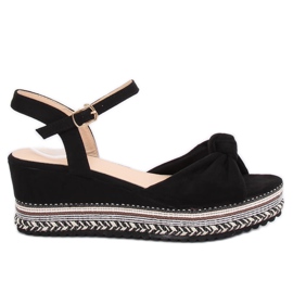 Sandale negre pe toc toc B126 Negru