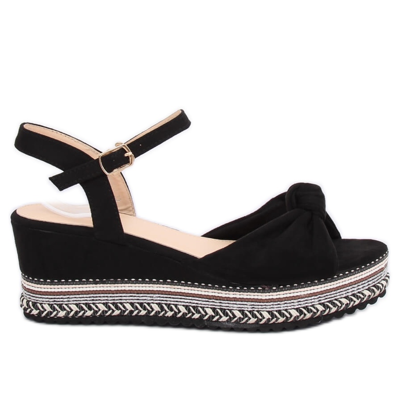 Sandale negre pe toc toc B126 Negru Sandale negre pe toc toc B126 Negru