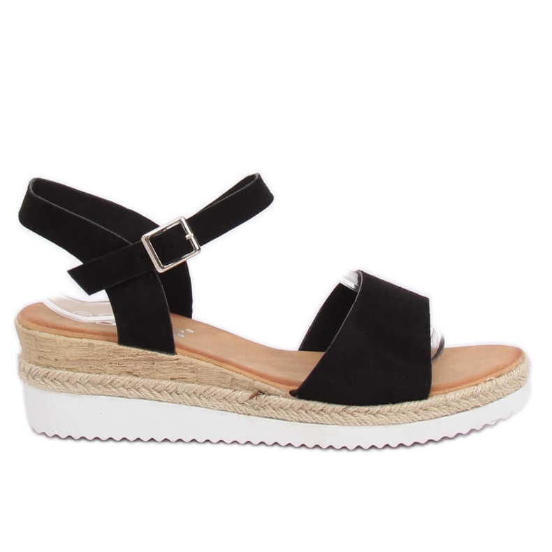 Sandale negre pe toc înclinat 7868-KL Negru