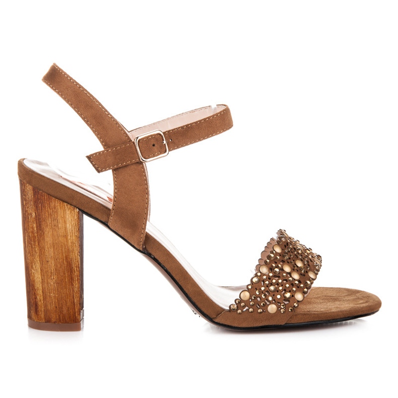 Beauty Girl'S Sandale ajurate pe tocuri înalte maro